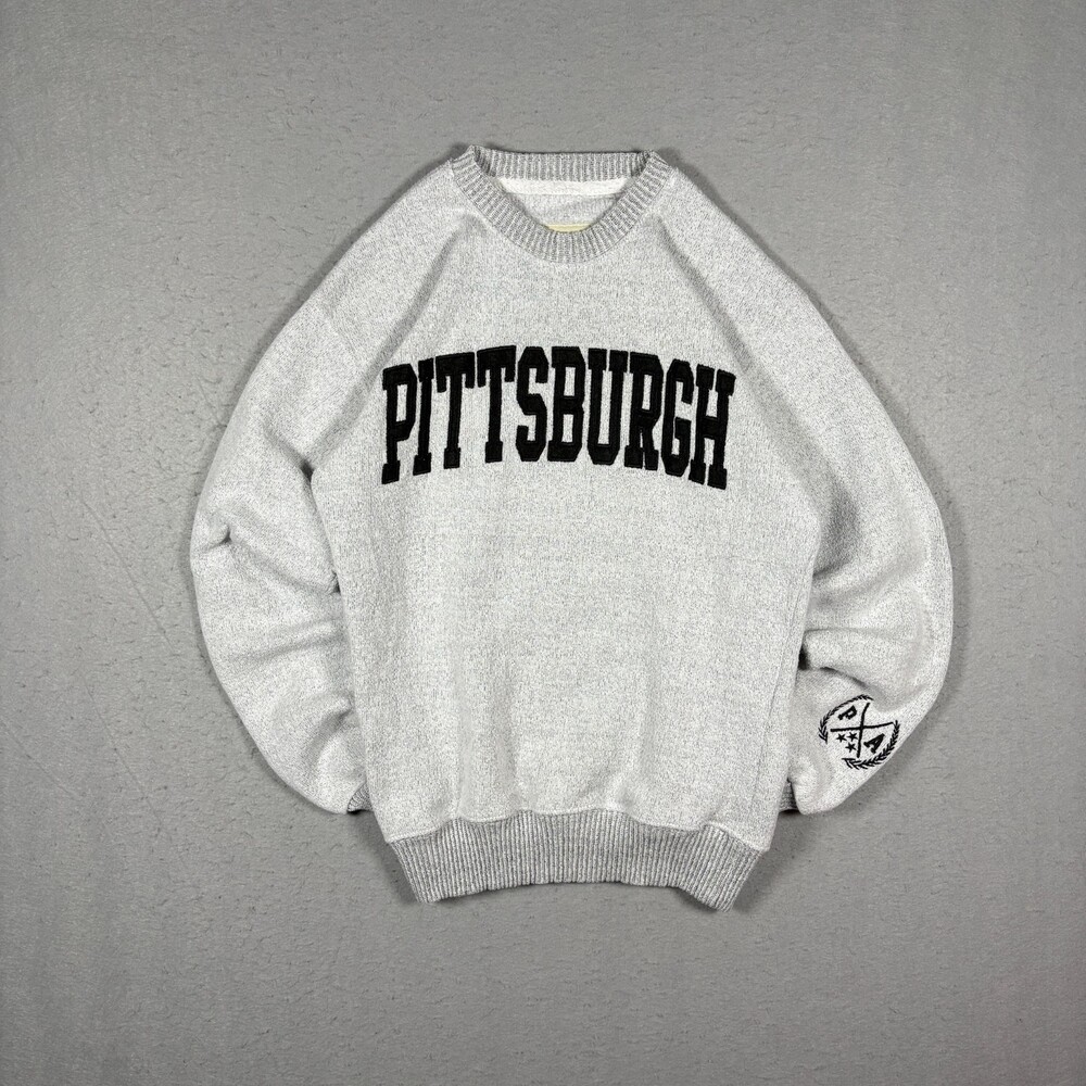 New York Popular Pittsburgh Graphic Print Gray Crewneck Men’s S